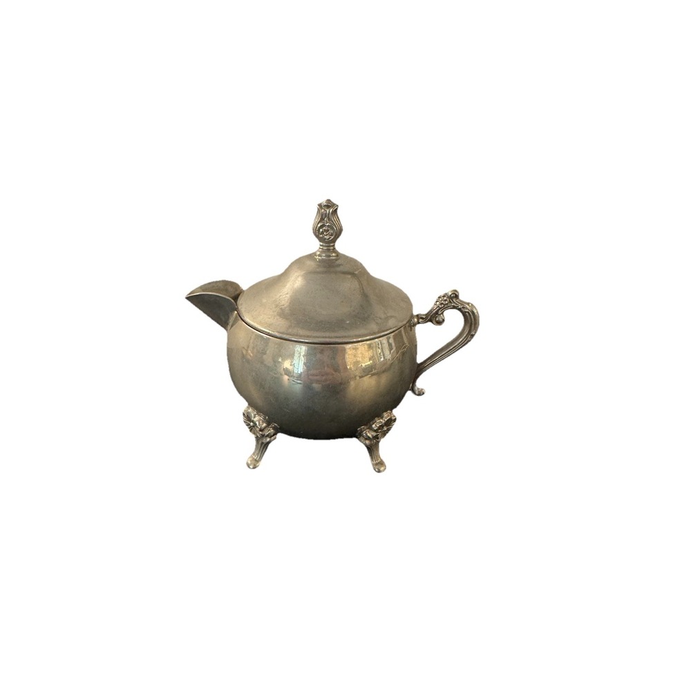 Vintage Silver Plated Creamer‎ Pitcher with Lid